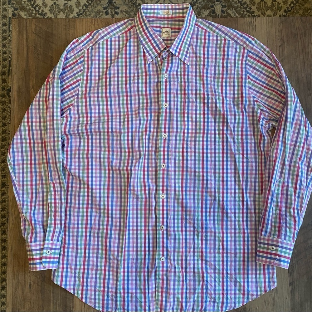 Peter Millar • Colorful Pastel Checkered Men's Shirt • Size XL • EUC